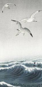 Three seagulls 1900 - 1936 by Ohara Koson 1877-1945.