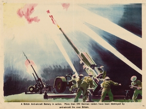 A British Anti-Aircraft Battery in Action