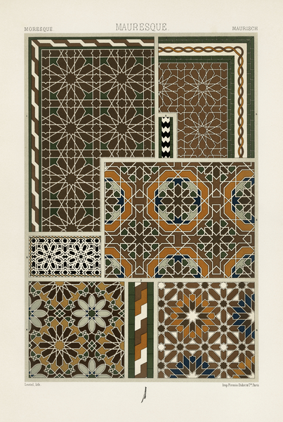 Moresque pattern. 1888 edition Lornement Polychrome by Albert Racine 1825–1893. Print