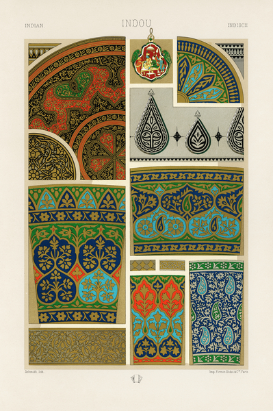 Indian pattern. 1888 edition Lornement Polychrome by Albert Racine 1825–1893. Print