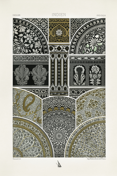 Indian pattern. 1888 edition Lornement Polychrome by Albert Racine 1825–1893. Print