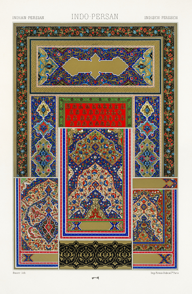 Indo-Persian pattern. 1888 edition Lornement Polychrome by Albert Racine 1825–1893. Print