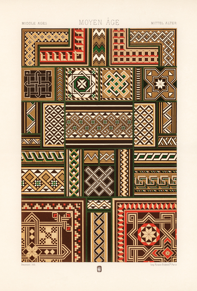 Middle-Ages pattern. 1888 edition Lornement Polychrome by Albert Racine 1825–1893. Print
