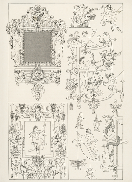 Ancient pattern. 1888 edition Lornement Polychrome by Albert Racine 1825–1893. Print