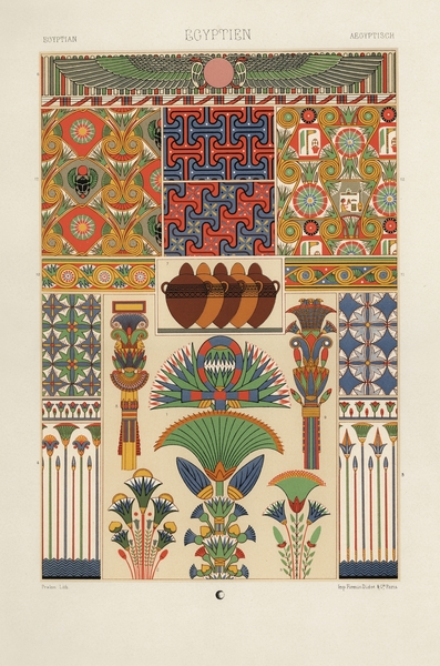 Egyptian pattern. 1888 edition Lornement Polychrome by Albert Racine 1825–1893. Print