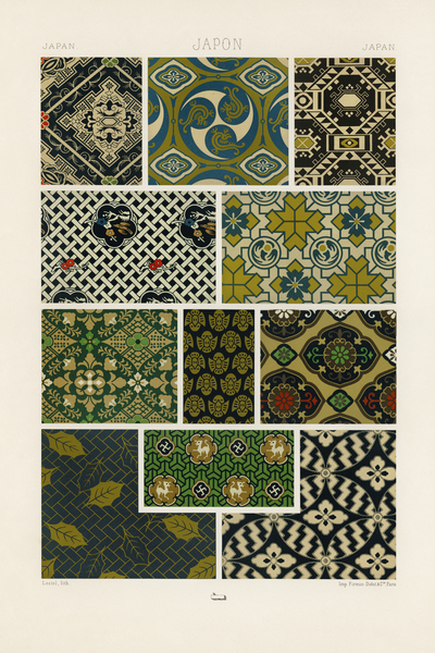 Japan pattern. 1888 edition Lornement Polychrome by Albert Racine 1825–1893. Print