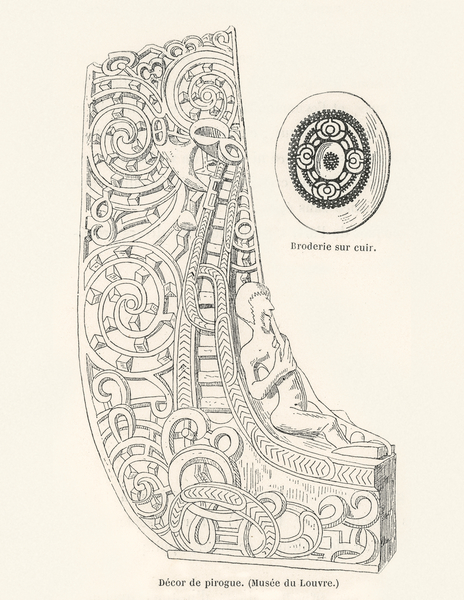 Canoe decorative element. 1888 edition Lornement Polychrome by Albert Racine 1825–1893. Print