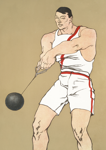 Hammer Throw 1908 by Edward Penfield Print