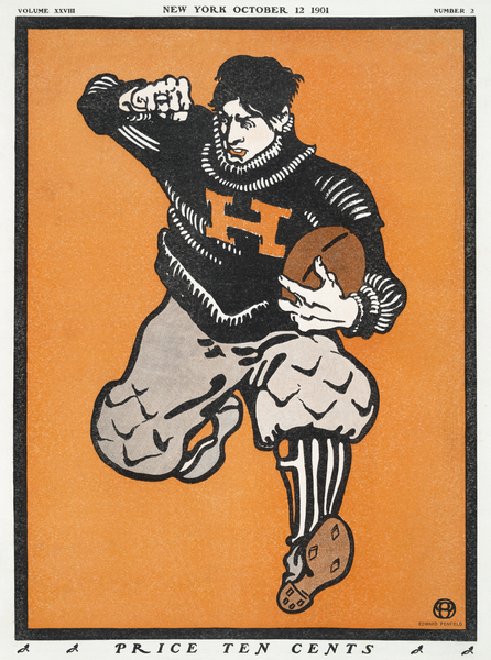 American football player 1901 by Edward Penfield Print