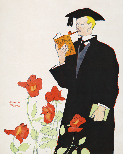 Man in academic dress 1895 by Edward Penfield Print