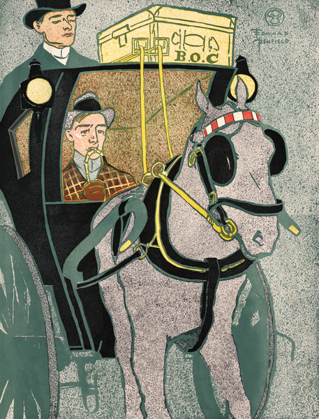 Man in carriage 1896 by Edward Penfield Print