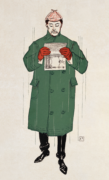 Man reading book 1893 by Edward Penfield Print