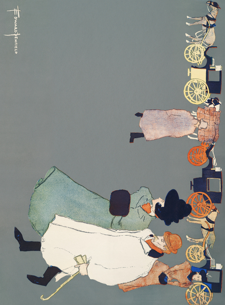 Man and woman on street ca. 1890-1907 by Edward Penfield Print