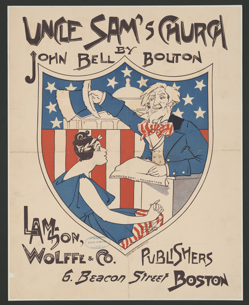 Uncle Sams church 1895 print by  Ethel Reed Print