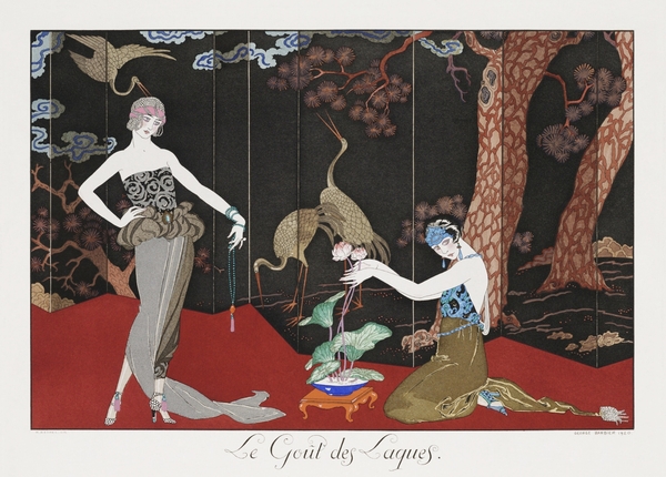 Le Gout des Laques 1920 fashion illustration  by George Barbier. Print