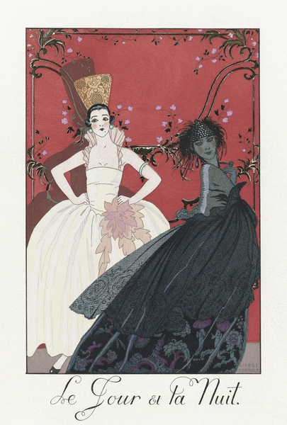 Le Jour et la Nuit 1922 fashion illustration  by George Barbier.  Print