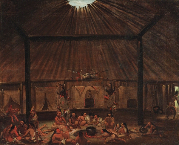 Interior Of A Mandan Lodge  Print