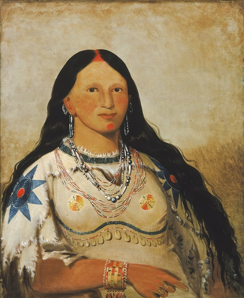 Mi-Néek-Ee-Súnk-Te-Ka Mink a Beautiful Girl 1832 Print