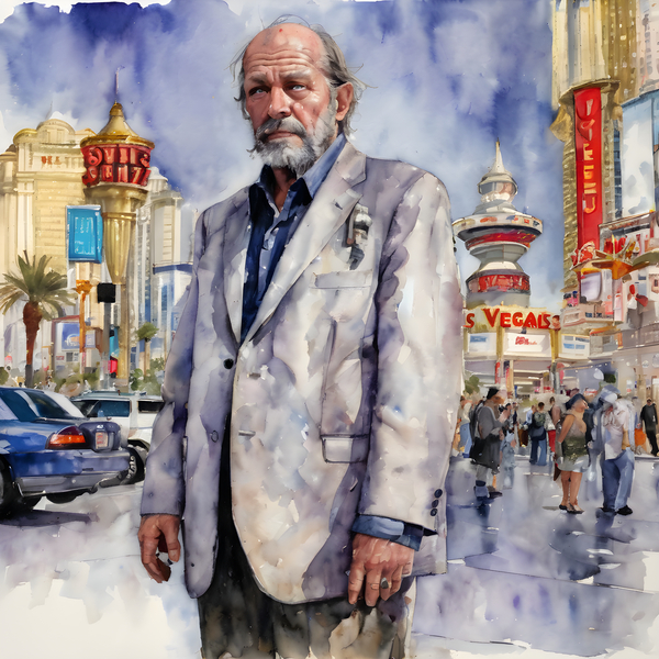 Watercolor “Broke” By Bruce Lazarus Print