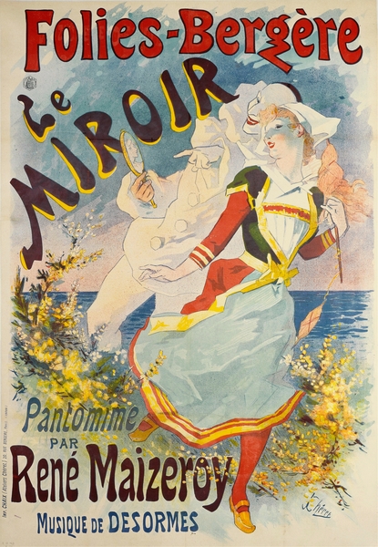 Folies-Bergère Le Miroir 1892 Poster by Jules Chéret Print