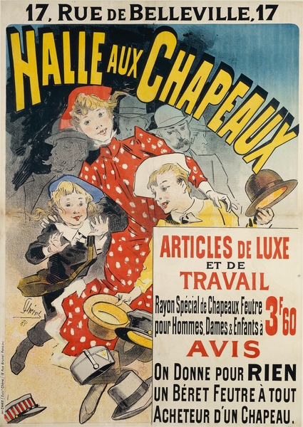 Halle Aux Chapeaux 1888 Poster by Jules Chéret Print