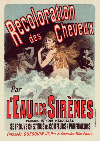 Eau De Sirènes 1900 Poster by Jules Chéret Print