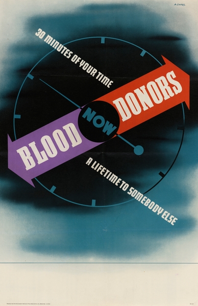 Blood Donors – 30 Minutes of Your Time Now a Lifetime to Somebody Else Print