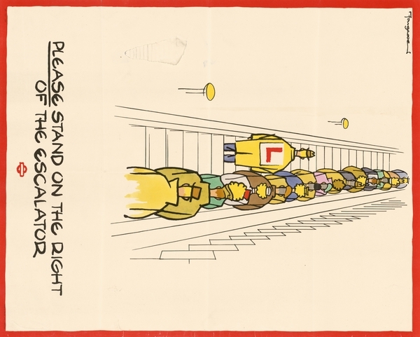 Please Stand on the Right of the Escalator Print