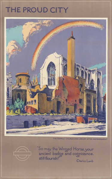 The Proud City – The Temple Church and Library After Bombardment Print