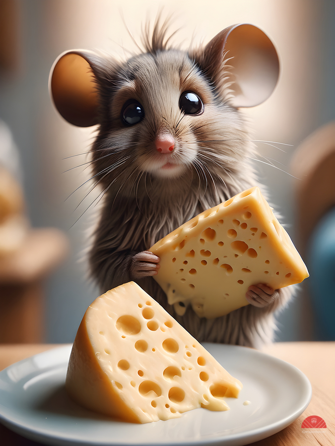 Fuzzy Surprised Mouse By ISHISH  Print