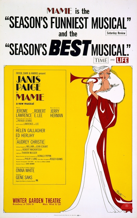 Mame 1965 Artcraft Lithograph Poster 1905–1970  Print