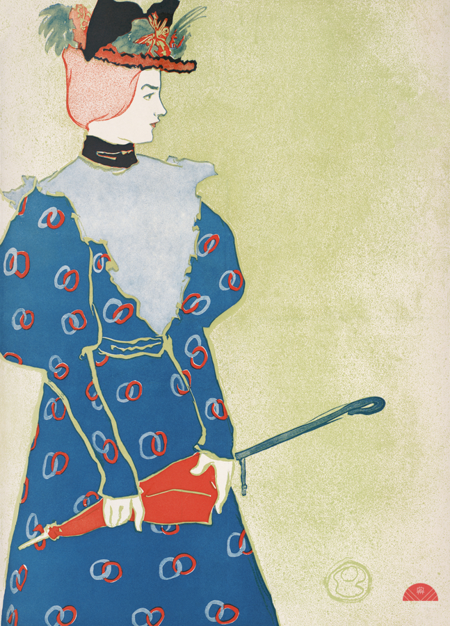 Woman holding umbrella 1896 by Edward Penfield  Print