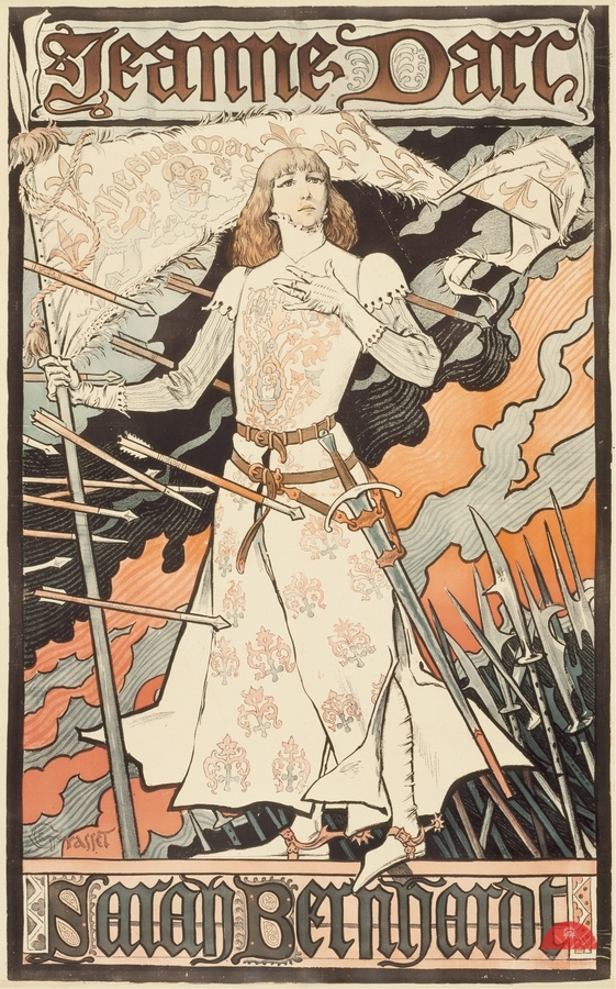Jeanne d’Arc-Sarah Bernhardt 1889-1894 Poster by Eugène Samuel Grasset  Print