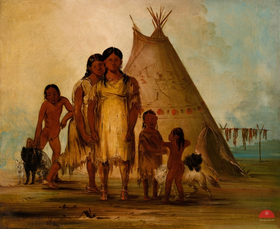 Two Comanche Girls 1834  Imprimer