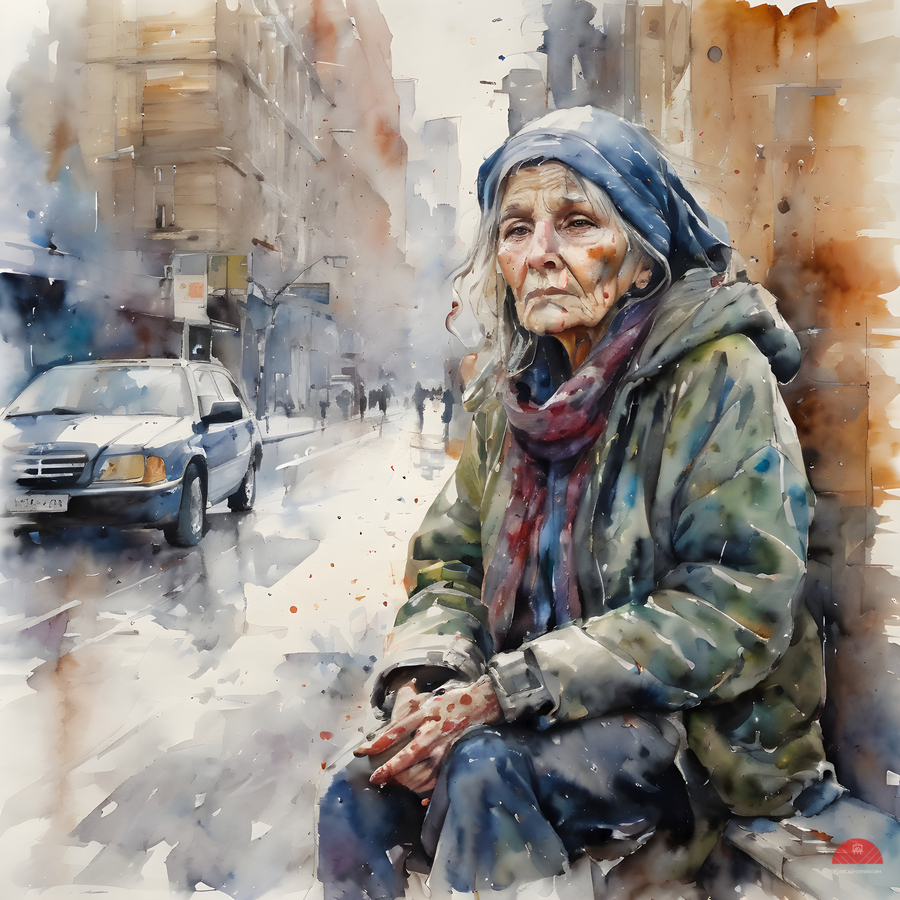 Watercolor“Just Me” By Bruce Lazarus  Print