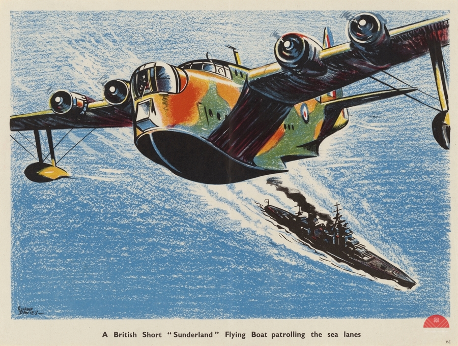 A British Short ‘Sunderland’ Flying Boat Patrolling the Sea Lanes  Print