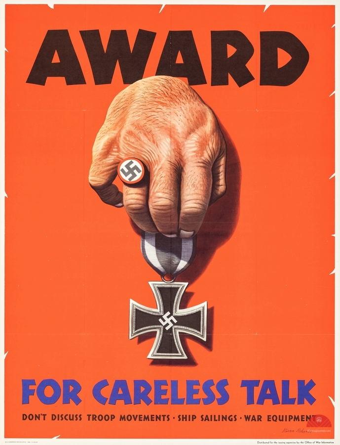 Award For Careless talk 1944   Print