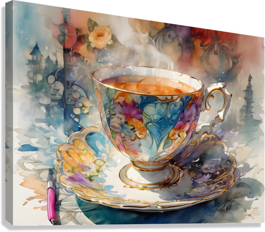 Worldly Teacup By ISHISH Canvas Print
