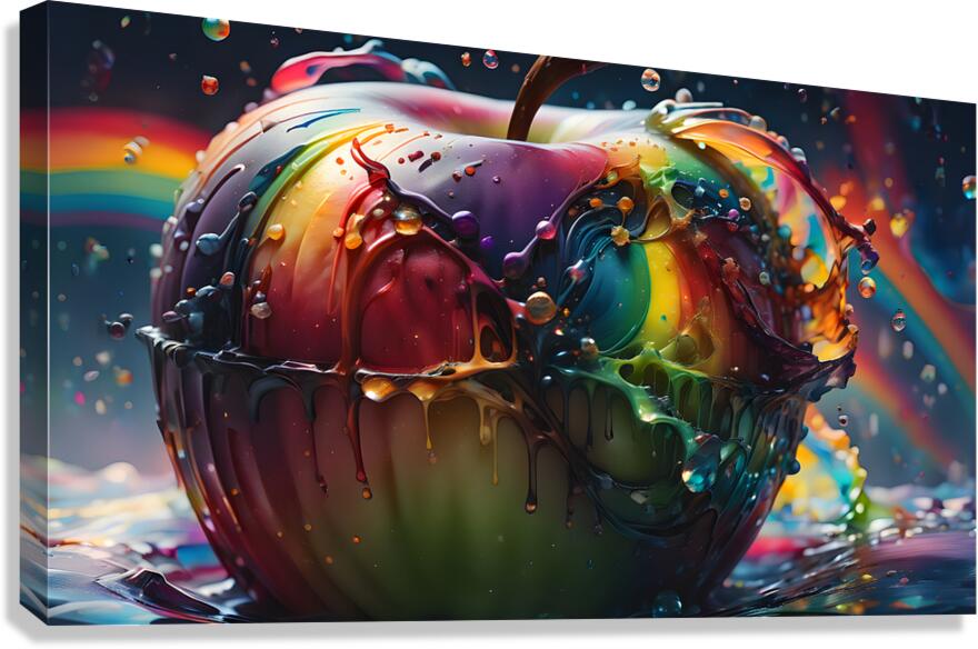 Rainbow Apple By ISHISH Canvas Print