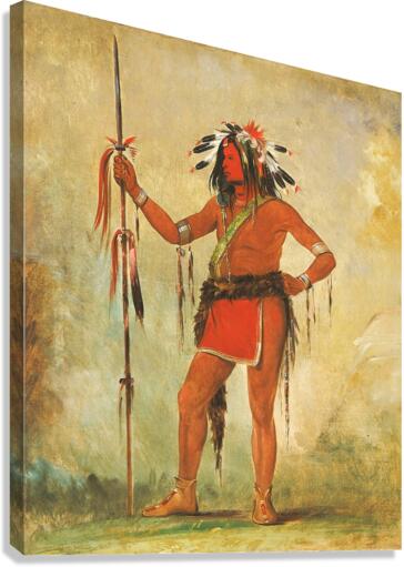 Cáh-Be-Múb-Bee He Who Sits Everywhere a Brave 1835 Canvas Print