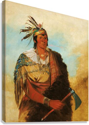 Go-To-Ków-Páh-Ah Stands By Himself a Distinguished Brave 1830 Canvas Print