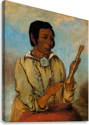 Ma-Shée-Na Elk’s Horns a Subchief 1830 Canvas Print
