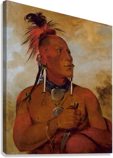 Meach-O-Shín-Gaw Little White Bear a Distinguished Brave 1832 Canvas Print