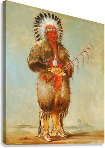 Ráw-No-Way-Wóh-Krah Loose Pipestem a Brave 1832 Canvas Print