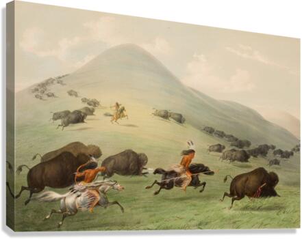 Buffalo Hunt Horseback 1844 Canvas Print