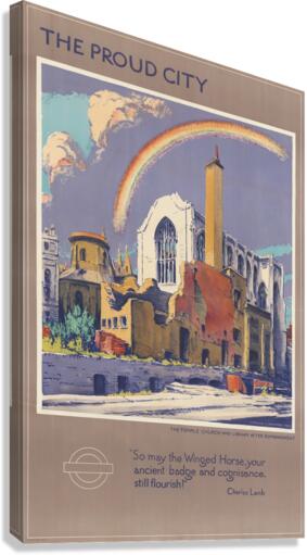 The Proud City – The Temple Church and Library After Bombardment Canvas Print