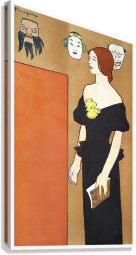 Woman in black dress ca. 1890-1907 by Edward Penfield Canvas Print