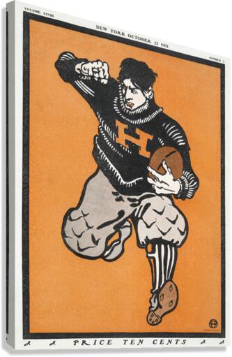 American football player 1901 by Edward Penfield Canvas Print