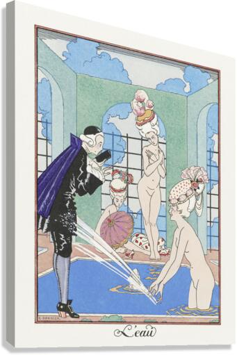 LEau 1917-1920 fashion illustration  by George Barbier.  Canvas Print