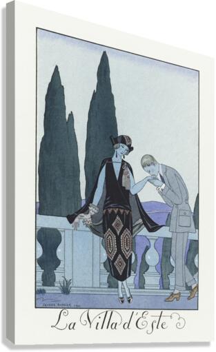 La Villa dEste: France XXe siecle 1923 fashion illustration  by George Barbier.  Canvas Print